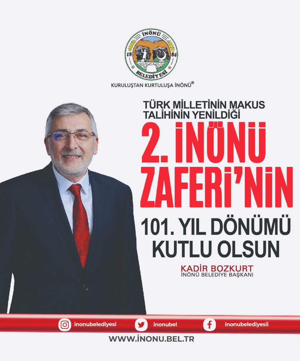 2.İnönü Zaferinin 101.Yıl Dönümü Kutlu Olsun🇹🇷

2.İnönü Zaferinin 101.Yıl dönümünde başta Kurtuluş Savaşımızın Önderi Gazi Mustafa Kemal Atatürk olmak üzere Batı Cephesi Komutanı İsmet İnönü’yü,şehit ve gazilerimizi rahmet ve şükranla anıyorum
Kadir BOZKURT
İNÖNÜ BELEDİYE BAŞKANI