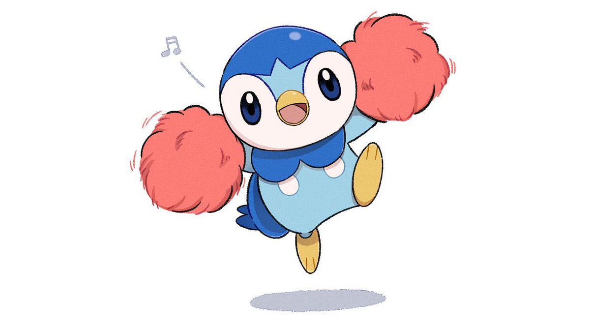 piplup no humans solo tongue pokemon (creature) pom pom (cheerleading) open mouth musical note  illustration images