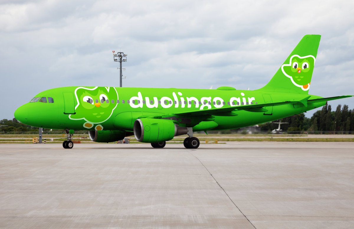 You asked, we delivered. Introducing Duolingo Air ✈️

Our new airline will offer in-flight Duolingo lessons to equip you with the lingo needed for your trip! 

1st flight will be London > Dublin to celebrate the 7m learners starting our Irish course  🇮🇪 bit.ly/3qRj3Qp
