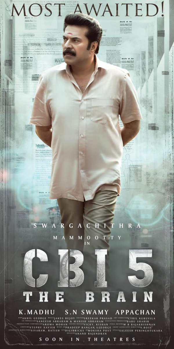 vivekranjit's tweet photo. Extremely thrilled to join one of my favourite movie franchises, that's almost as old as me.
#SubtitlingNext - CBI 5 : The Brain,
Starring @mammukka as the iconic
Sethurama Iyer. https://t.co/qdQXiCZiAq