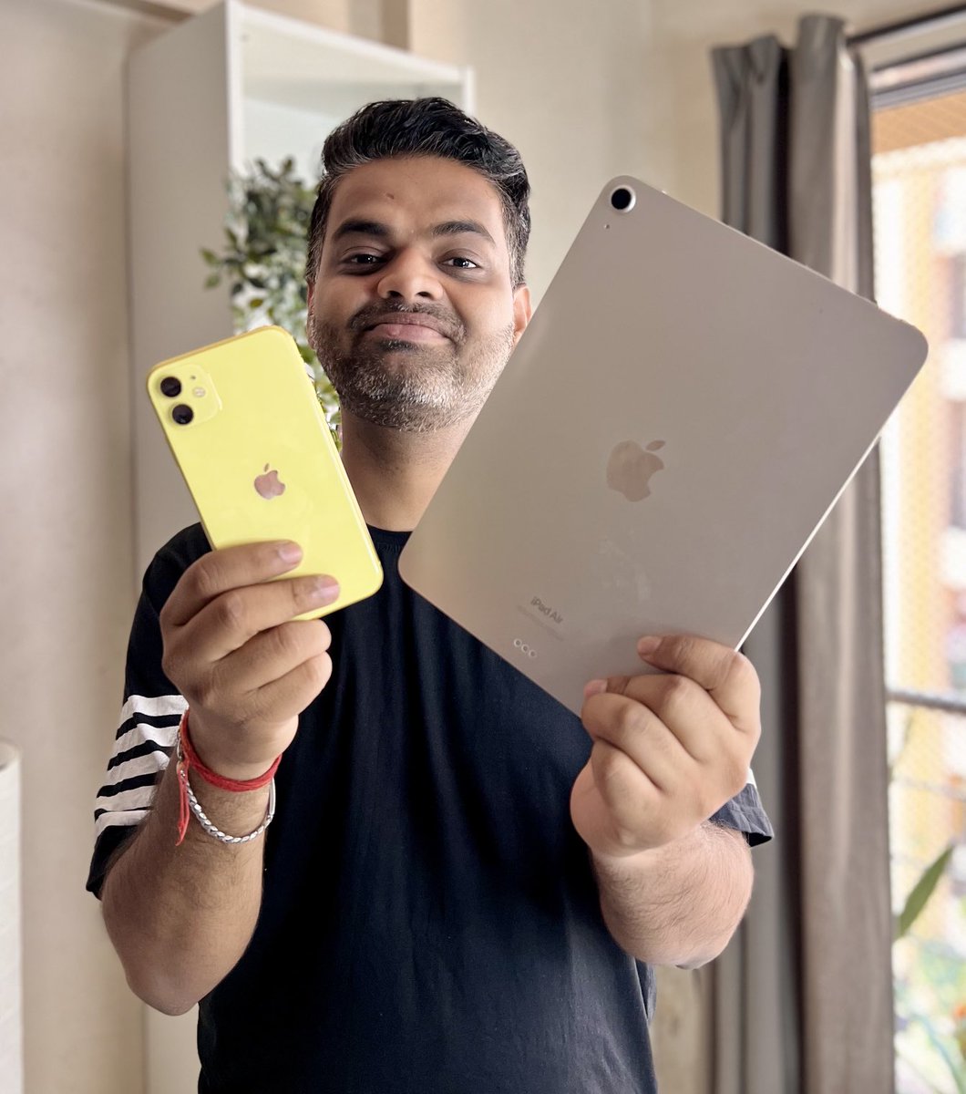 TechyPathshala's tweet image. Giveaway karne ja raha hu dosto...
iPhone 11 &amp;amp; iPad Air M1 5th gen
How to participate?

Like, Comment &amp;amp; Retweet 

All the best sabko... 😃
