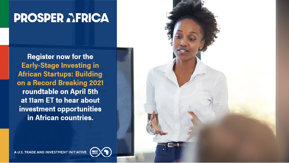 Happening TODAY 11AM ET: 2021 was a record year for African venture capital investment. Join <a href="/ProsperAfricaUS/">Prosper Africa</a> and a group of leading Africa-focused investors and entrepreneurs to discuss opportunities in Africa.

Register now ➡️ bit.ly/36JOiG5