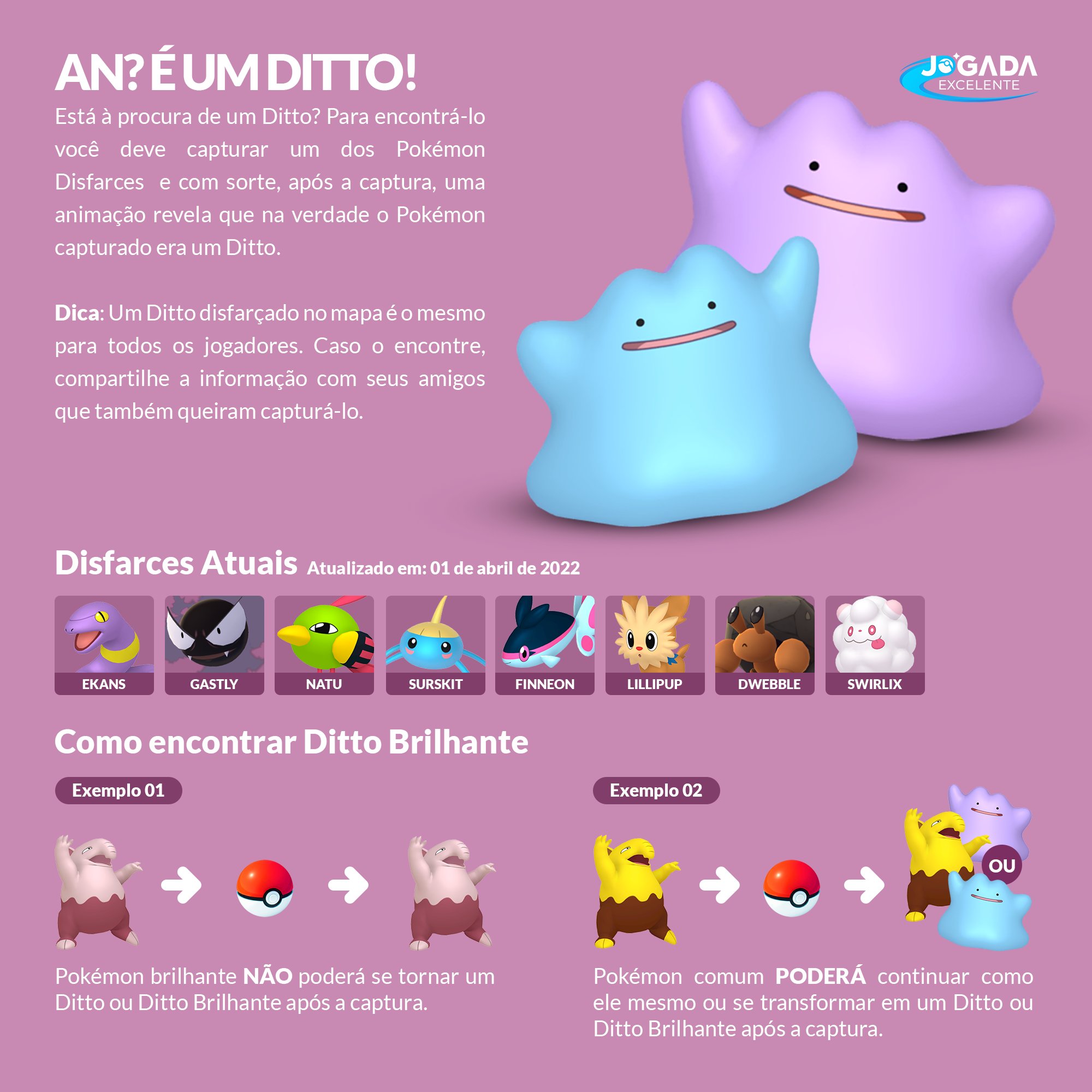 Pokémon GO: Ditto é destaque neste 1º de abril - Canaltech