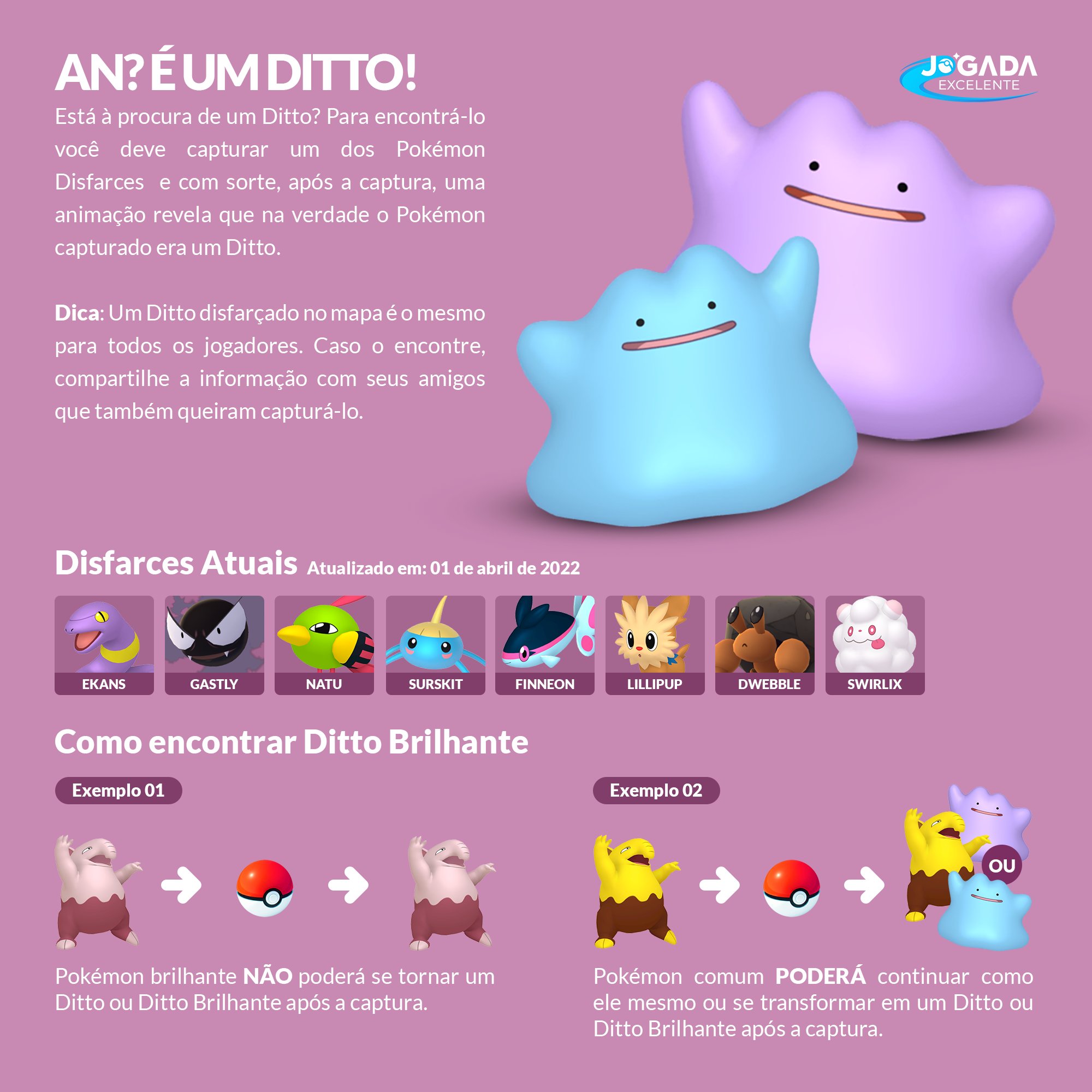 Pokémon GO: como pegar Ditto, lista de disfarces de 2021 e forma Shiny, esports