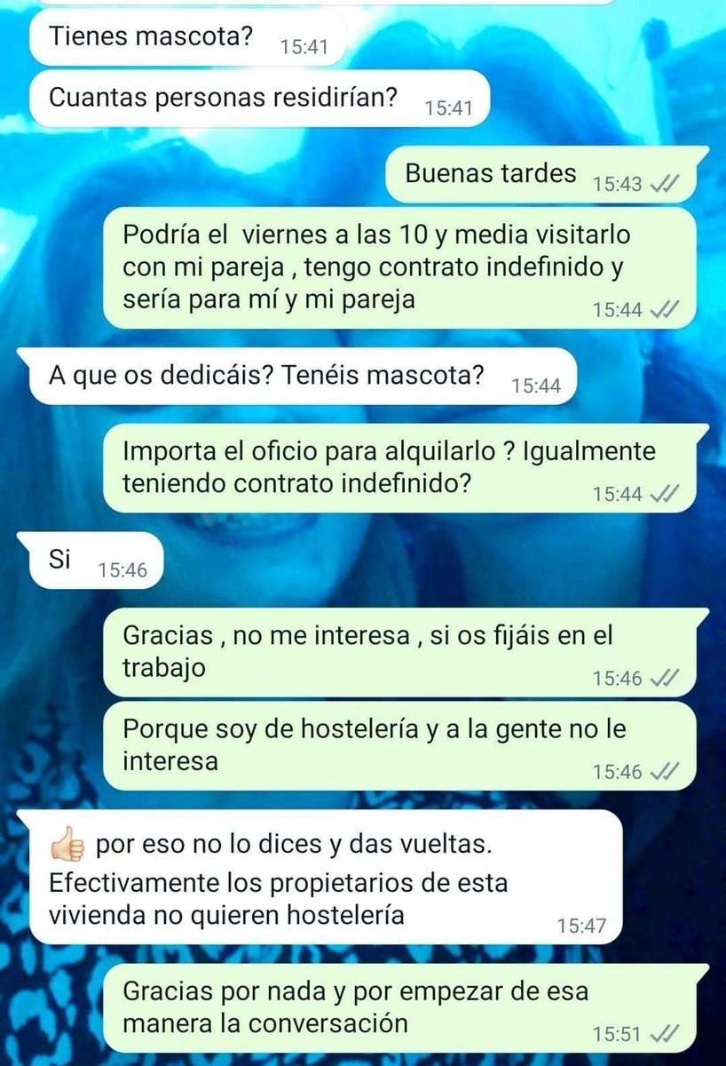 Cuando vas a alquilar un piso, pero trabajas en hostelería: