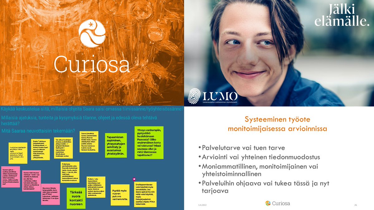 LUMOhanke's tweet photo. Eilisen iltapäivän LUMO-verkkopajan aiheena oli systeeminen työote monitoimijaisessa arvioinnissa. Suurkiitos Päivi Petrelius / Curiosa kun olit vetämässä tätä verkkopajaa! 💚
#yhteistyö #lumohanke #lastensuojelu https://t.co/iacJifPNQm