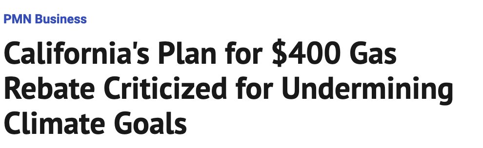 California Governor Gavin Newsom’s proposed $11 billion plan to give $400 to every car owner raises the hackles of climate activists who claim fuel subsidies undermine efforts to #decarbonize transportation.

financialpost.com/pmn/business-p… via <a href="/financialpost/">Financial Post</a>