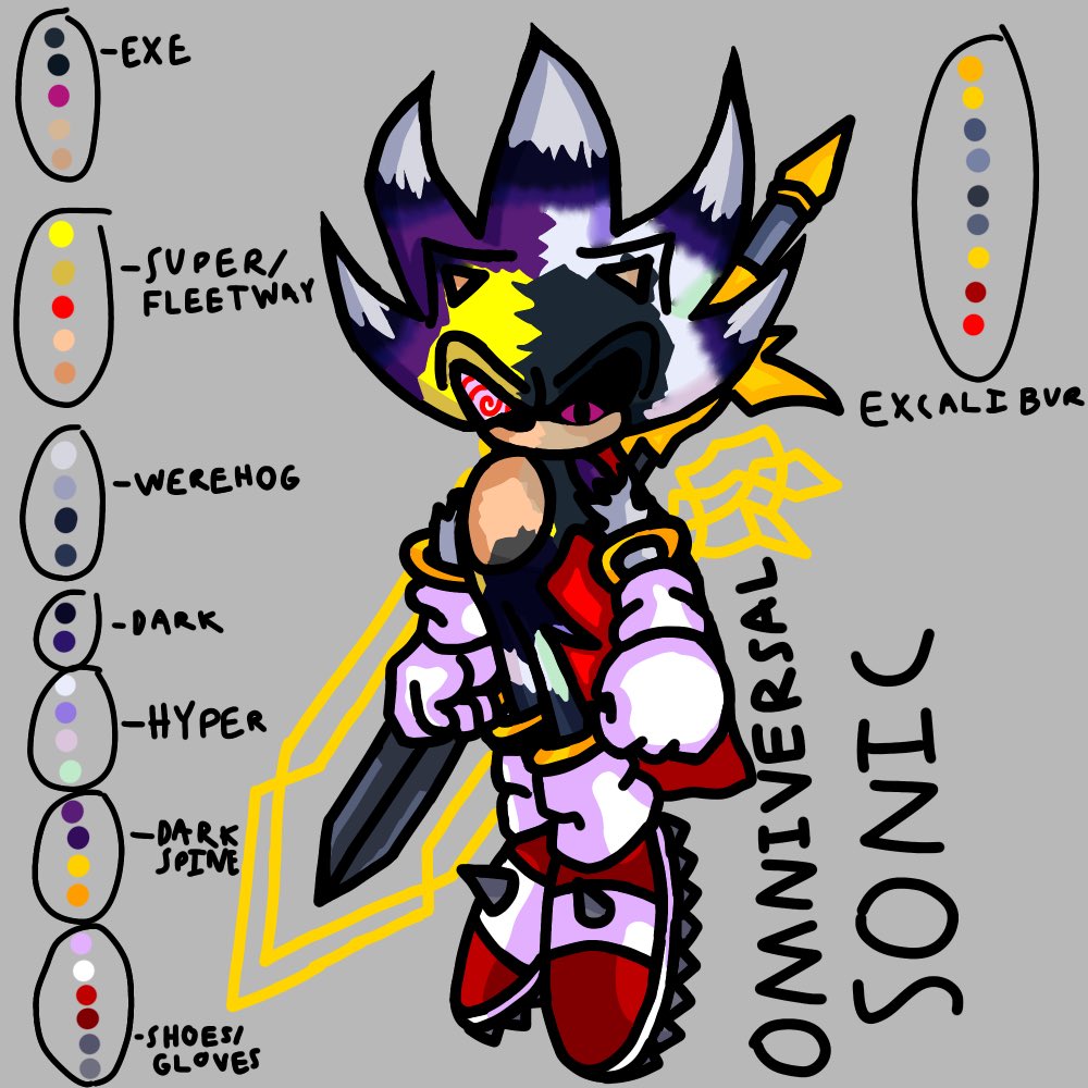 Darkspine Sonic vs Fleetway Super Sonic