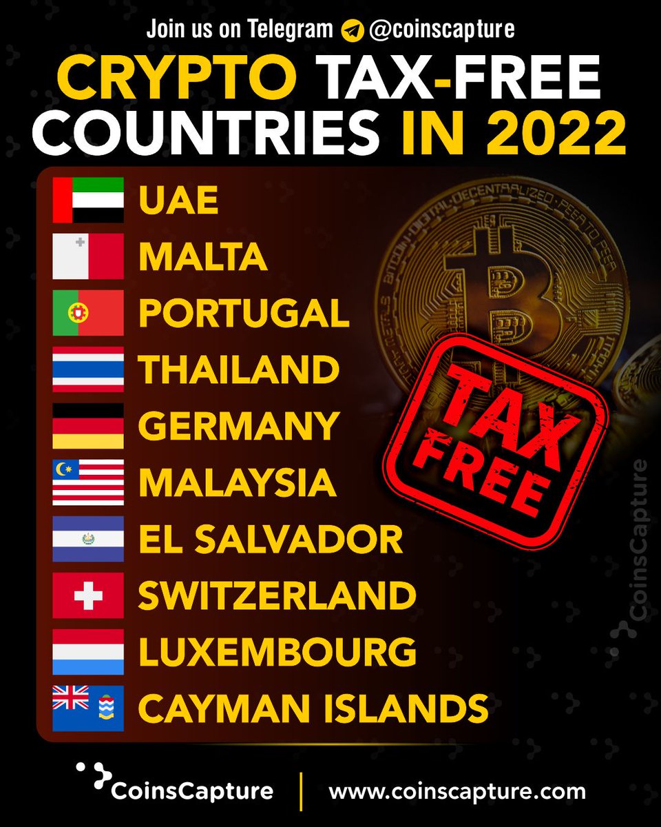 Crypto Tax-Free Countries In 2022 #UAE #Malta #Portugal #Thailand #Germany  #Malaysia #ElSalvador #Switzerland #Luxembourg #CaymanIsland #crypto # cryptocurrency #cryptotax #taxfree #Bitcoin #Ethereum #Solana #cardano #ADA  #SHIBARMY #ShibainuCoin ...