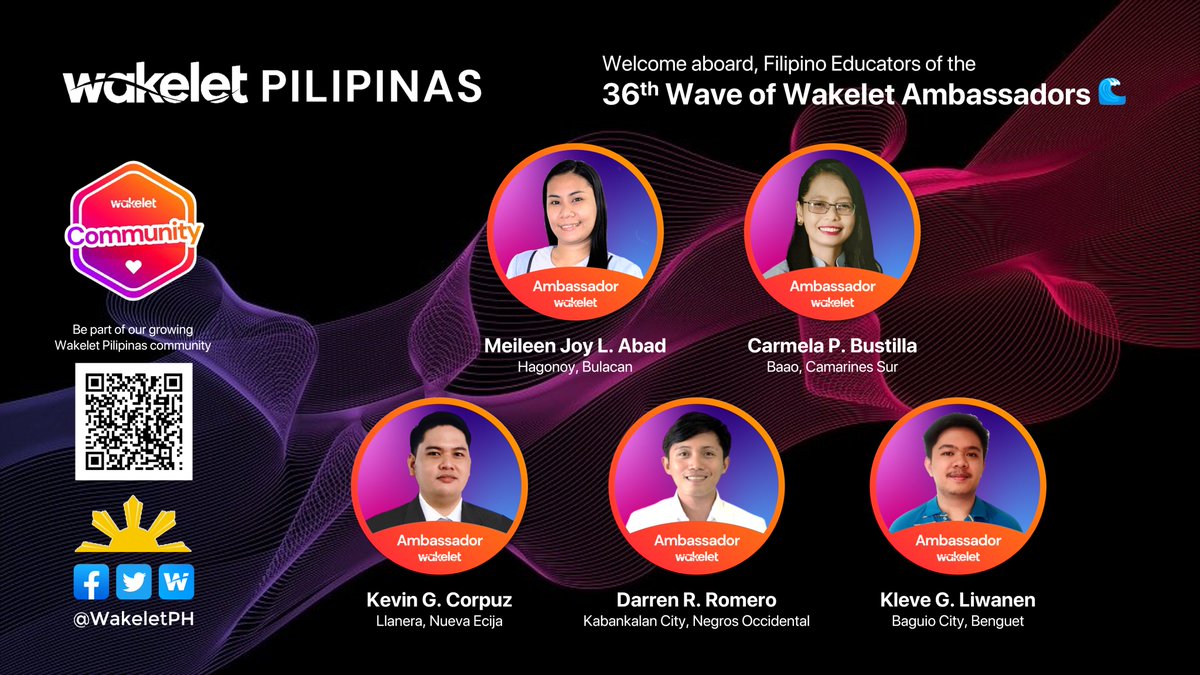wakeletPH's tweet photo. Welcome aboard, Filipino Educators of the 36th Wave of Wakelet Ambassadors 🇵🇭

Get to know our Wakelet Pilipinas Ambassadors:
https://t.co/Oh5R4vBwDm

Join our growing Wakelet community and family: 
https://t.co/86tWM4wCYv

#WakeletWave
#WakeletPilipinas

@Wakelet https://t.co/IZahJUZoQK