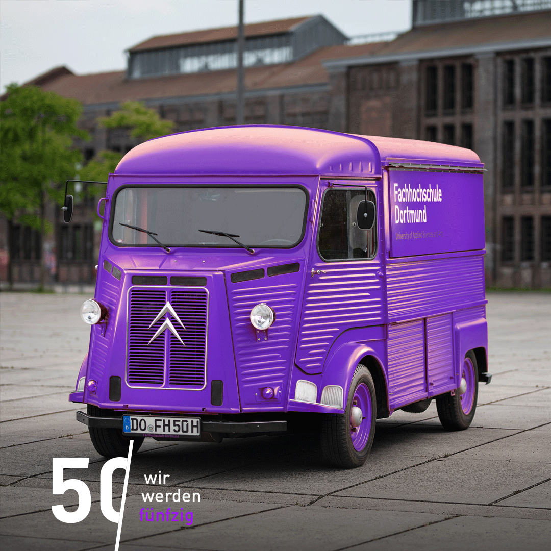 fh_dortmund's tweet photo. Nach 50 Jahren #MakeItOrange heißt es ab sofort: #MakeItPurple. Unser HY wurde bereits umlackiert. Wie findet ihr unsere neue, offizielle FH-Farbe? Alle Infos zum neuen Design: https://t.co/CgAPTnyhk4
