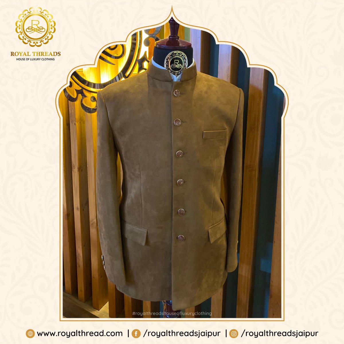 RoyalThreadsjpr's tweet photo. Bandhgala Suit for a Royal Look
.
.
#royalthreads #festivewear #Bandhgala #festivecollection #indianwear #buttons #luxury #luxuryclothing #weddingcollection #weddingdresses #royalclothing #royaloptions #greatfitting #groomtobe #rajputgrooms #royalweddings #bestweddingattire https://t.co/PwDui7BCed