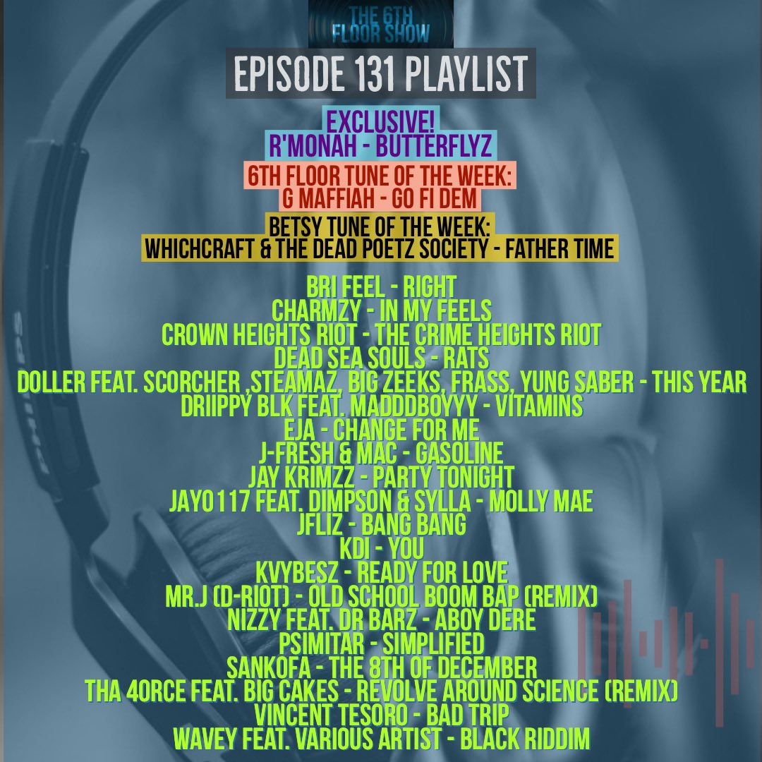 The6thFloorShow's tweet photo. Episode 131 #ComingSoon #The6thFloorShow 

@bri_feel @itsCharmzy @deadseasouls @DriippyBlk @e24ja @gmaffiah @1tskrimzz @JFreshUK @OFFICIALMACSOSO @_Jay0117 @Dimpson0117 @syllawaytoocold @jfliz85 @KDiOfficial1 https://t.co/Q1yHXIAYQb