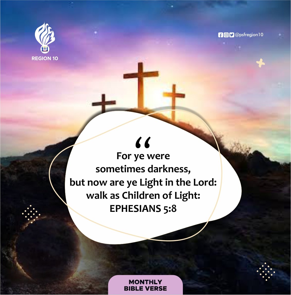 psfregion10's tweet photo. Bible Verse for the month.✨

#PSFCares
#PSFRegion10
#MonthlyBibleVerse
#TheLightOfTheWorld https://t.co/SyLDBnQ622