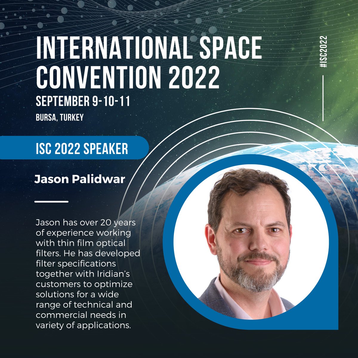 Jason Palidwar joined Iridian Spectral Technologies in 2006 and has over 20 years of experience working with thin film optical filters.

Get the 25% off discount when buying your ticket today: bit.ly/ISC-2022

#JasonPalidwar #Iridian #ISC2022