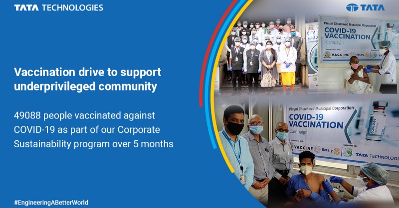TataTech_News's tweet photo. Tata Technologies is committed to #EngineeringABetterWorld for its key communities. 

We are delighted to collaborate with @VaccineOnWheels and support the immunization of 49000+ underprivileged people across #Pune with #COVID19Vaccine 

We are in this together!