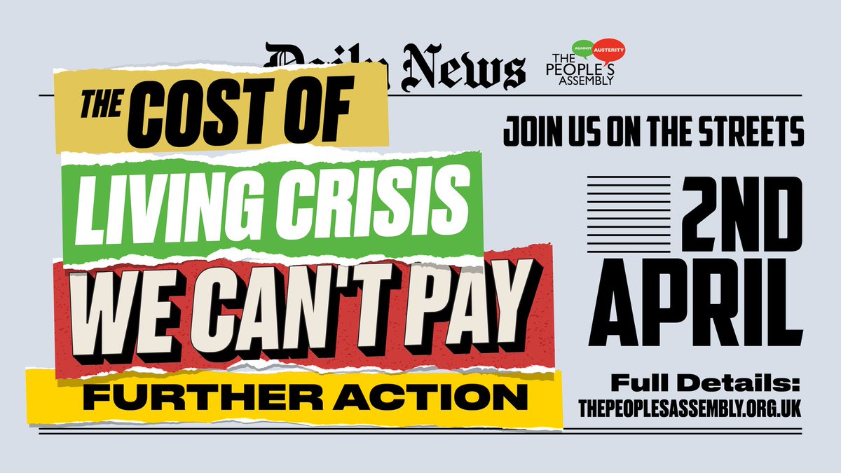 Join us this Saturday – The Cost of Living Protest – Blue Clock in Hanley at 1pm.

Protests taking place this weekend will see solidarity expressed with the 800 P&amp;O workers sacked last week.

Learn more 👉 tinyurl.com/2p8m2m59

#CostofLivingCrisis #POFerries #PeoplesAssembly