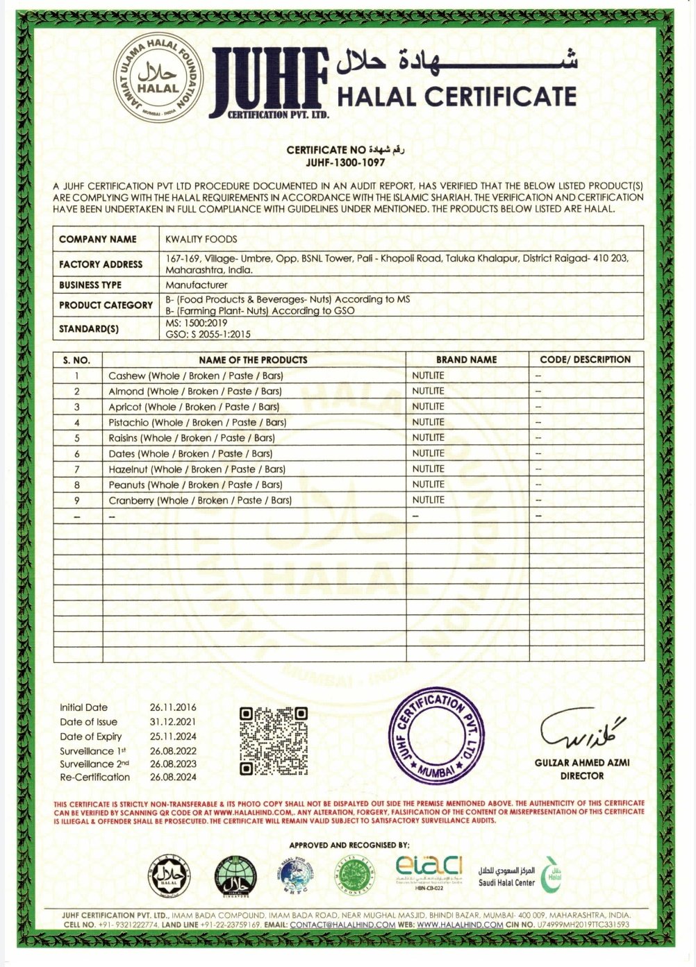 Mohammed Zubair on Twitter "Here is Halal certificate for Kwality