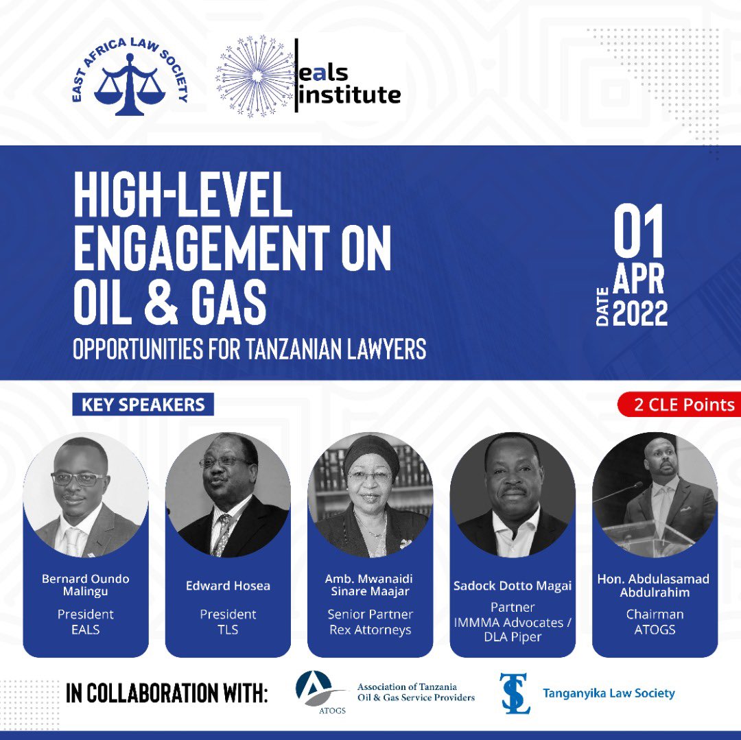Abdulsamad_tz's tweet photo. Attending and Speaking at the #EALSOilandGas High-Level Engagement on #Energy #Oil &amp; #Gas sector. I will be sharing my experience, key highlights and opportunities for Tanzanian lawyers in the #Energy #Oil &amp; #Gas sector
#EALSOilandGas #oilandgaslawyers
#ATOGS #EACOP #LNG #Tanesco https://t.co/Do7ae2zNrG