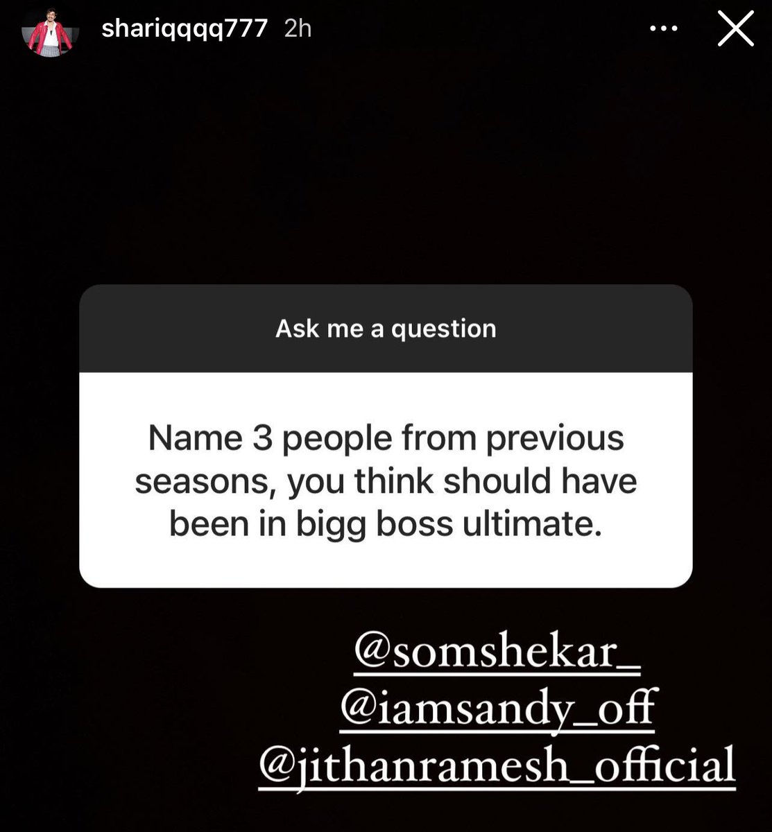 somshekarfandom's tweet photo. This would have definitely been an ultimate sn if the suggested names were included &amp; Shariq had remained instead of some. Imagine the banters with RP,J,B,TS. People who keep their surroundings happy &amp; perform well in tasks at the same time. #BBUltimate #BBUltimateTamil https://t.co/IjQgkrSty2