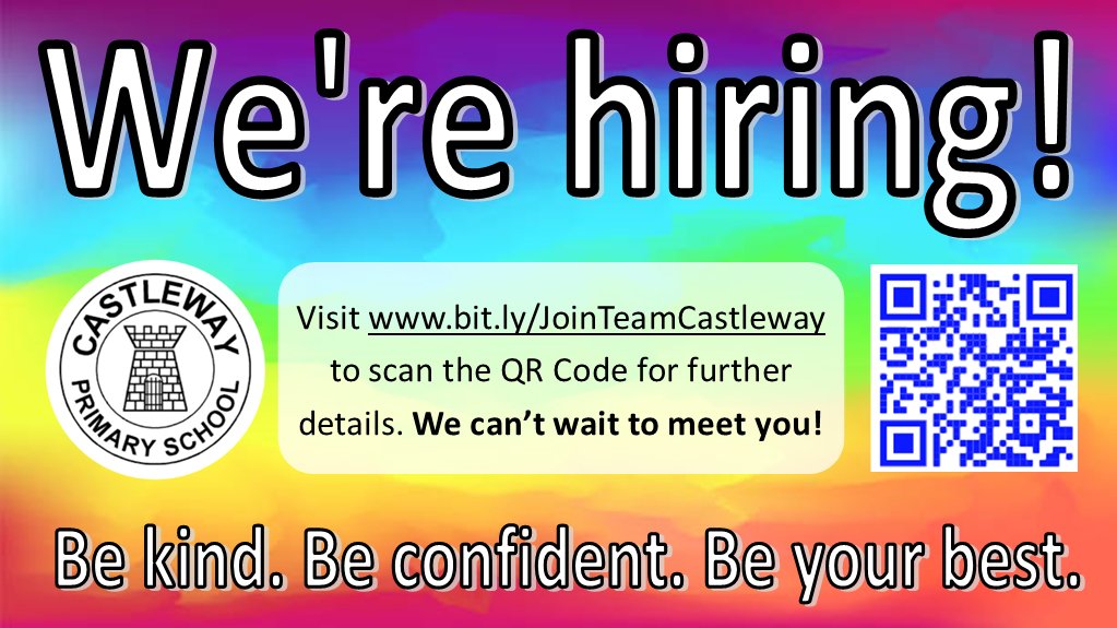 WeAreCastleway's tweet photo. Well, this is exciting! We're looking for an amazing teacher to join #TeamCastleway as our new #LearningLead! If you are interested or know someone who might be, the details can be found here: https://t.co/t3dLtyX6Im. #WeAreCastleway https://t.co/C3EMT8BzWz