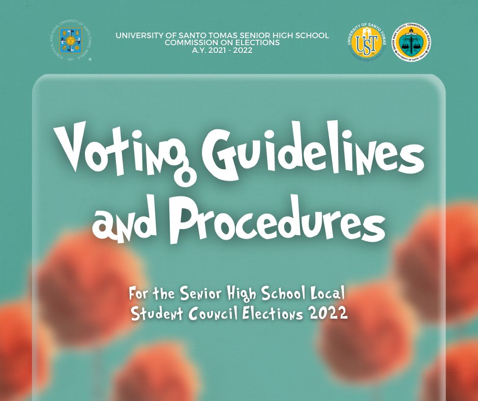 ustshscomelec's tweet photo. π£ Attention, Senior High!
The Voting Period for the UST Senior High School Student Council Elections 2022 is coming close.
Kindly take note of the procedures and reminders for the upcoming elections π³οΈ
#SHSVotes
#USTSHSHalalan2022
#USTHalalan2022
#OneCOMELEC https://t.co/hsoWbcniyh