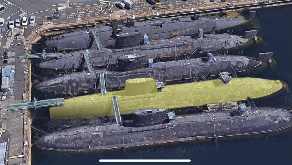 LukePollard's tweet photo. To mark 56 years since The Beatles released Yellow Submarine I’m calling for one of the 13 old nuclear submarines tied up alongside in Devonport to be painted yellow. #plymouth already has the Beatle bums on the Hoe and so why can’t we have a yellow submarine too? https://t.co/7htd1Q9wMf