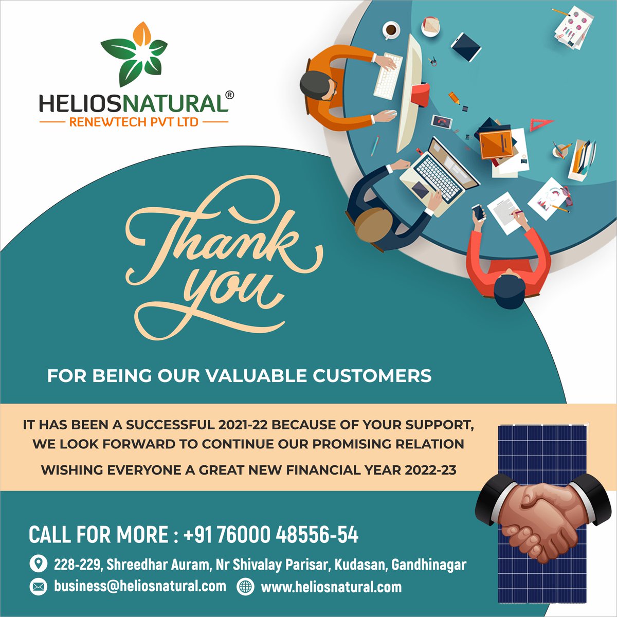 helios_natural's tweet photo. 𝐓𝐡𝐚𝐧𝐤 𝐘𝐨𝐮 for being our valuable customers
#HeliosNatural #ValuableCustomers #solarprojects #solarpanel #solarinverter #heliosnaturalenergy #RenewableEnergy #Greenenergy #Cleanenergy https://t.co/Wh3Tfzt7KM