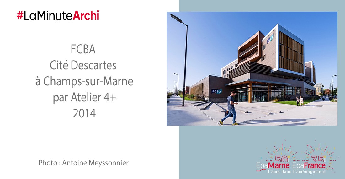 _EpaMarne's tweet image. [La Minute Archi] Histoire de l&apos;architecture à Marne-la-Vallée :
📐@_FCBA à la Cité Descartes @ChampsSurMarne réalisé par Atelier 4+ en 2014.
📅 Rendez-vous vendredi prochain pour découvrir l&apos;est parisien
#UGustaveEiffel #urbanisme