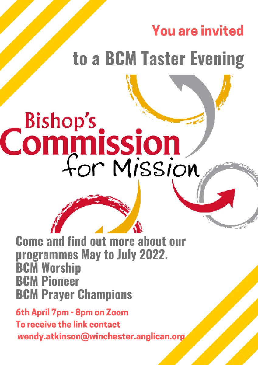 CofEWinchester's tweet photo. This term we're running BCM worship, BCM pioneer and BCM prayer champions. Come and find out more about our programmes for our summer term online. 

Email wendy.atkinson@winchester.anglican.org to receive the joining link. https://t.co/fnhoiUkL3Z