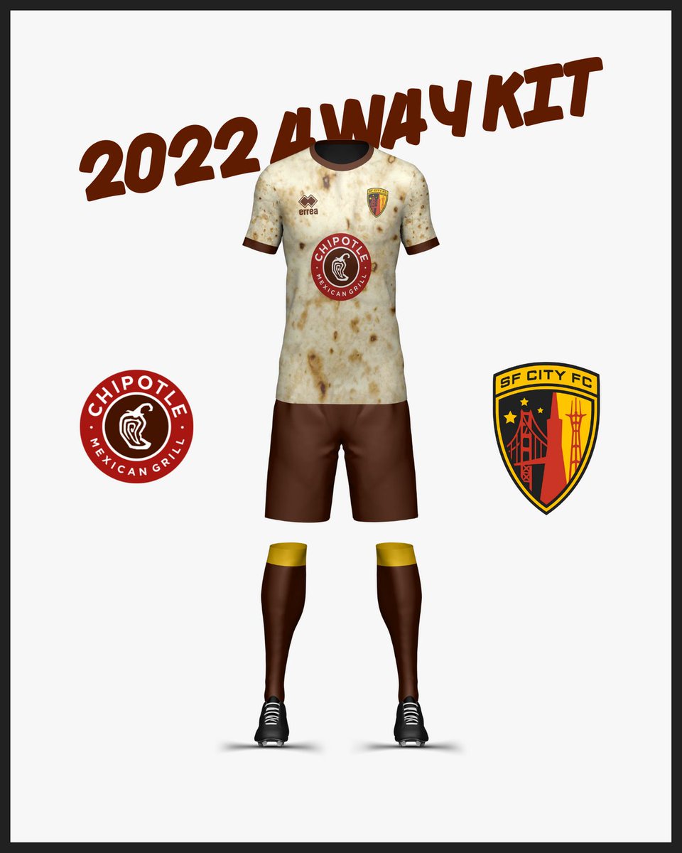 When you think San Francisco, you think burritos, and the best place to get a burrito in San Francisco is Chipotle, which is why we're thrilled to partner with them this season. 🌯

Official kits launch April 15 📅

#ForThe415 #RollABurrito