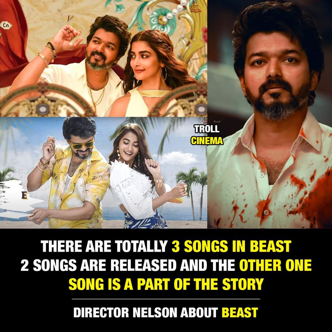 RT @Troll_Cinema: Looks like 'No Intro song' for #Thalapathy @ActorVijay in #Beast after #Nanban and #Kaththi ! https://t.co/tDW9gKu1rp