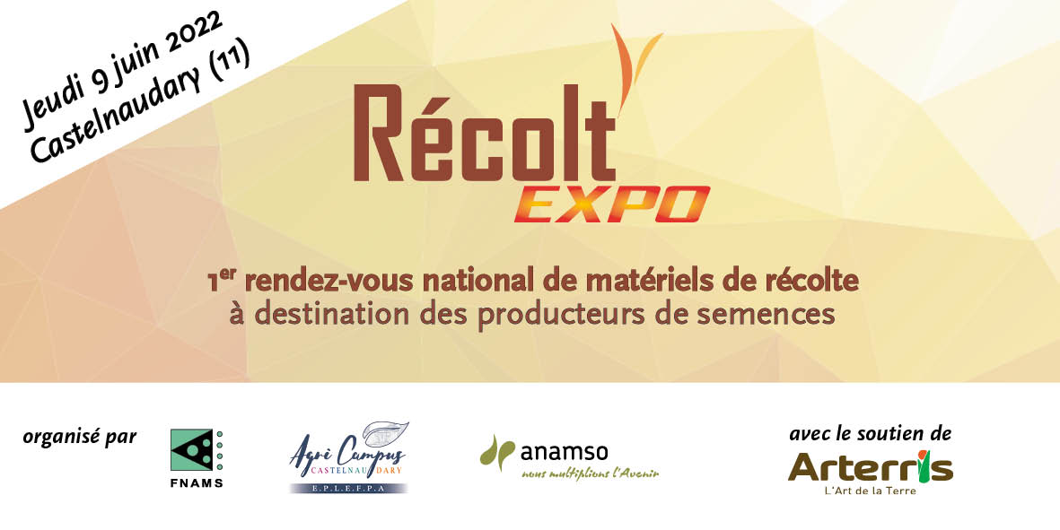 ARTERRIS11's tweet photo. #Semences. @ARTERRIS11 partenaire de @LaFNAMS,  @AnamsoAssos, #fnpsms, @semae_officiel #AgriCampus #Castelnaudary le 9 juin 22 pour #RecoltExpo (1er RDV national de matériel de récolte). Programme 💻 https://t.co/zBPqUfxZ2B
 @lacoopagricole @Occitanie @VillageSemence @agpm_mais https://t.co/eDmX7IjoF5