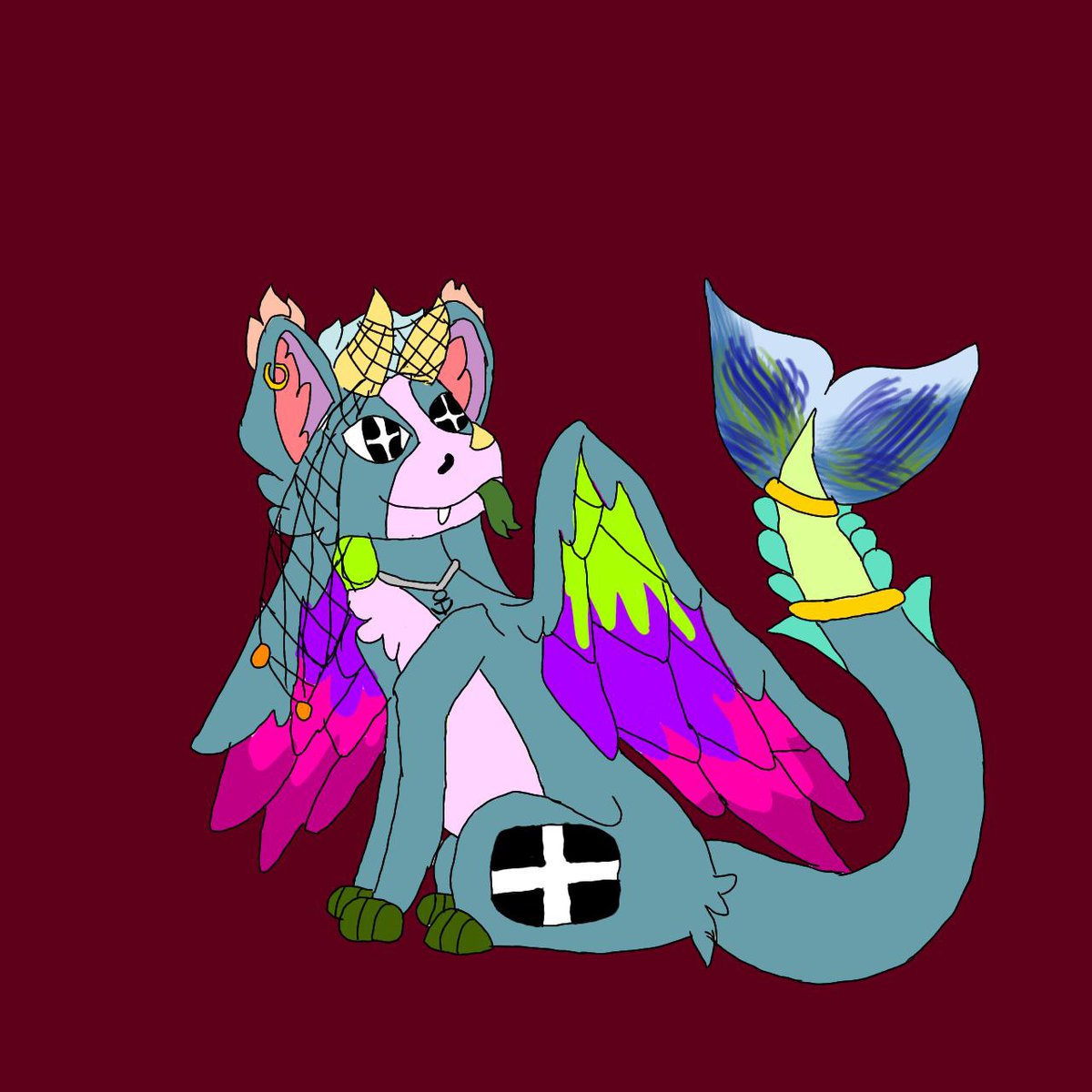TheCornwallFurs's tweet photo. We're very excited that we now have a mascot for Cornwall Furs!
It's a gender neutral dutch dragon called Mystic.
Special thank you to Skye for their hard work on designing and creating this, it is greatly appreciated π»π
#furry #furryfandom #cornwallfurs #fur https://t.co/9M7BrogAkF