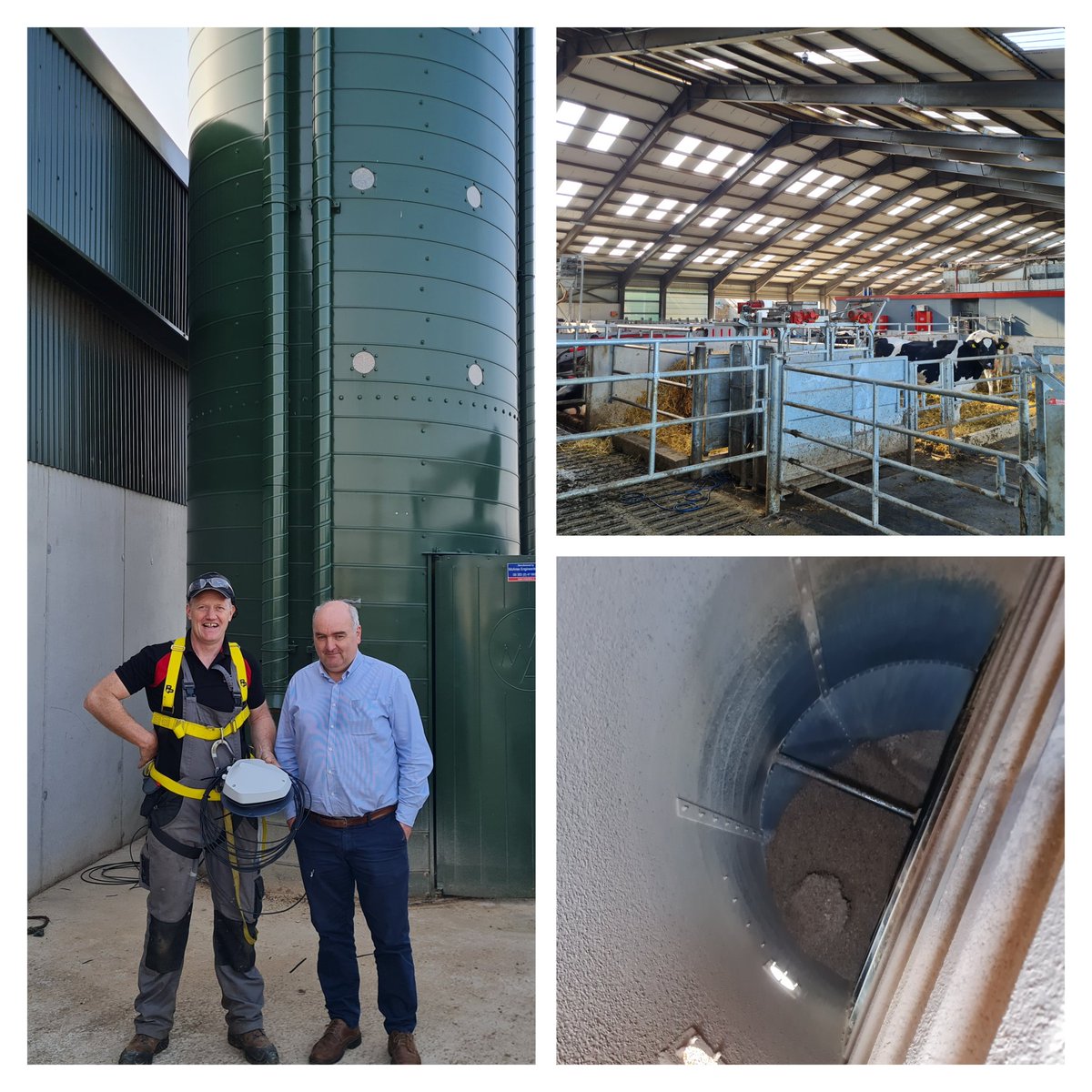 LvLogics's tweet photo. One of the most automated farms in Ireland is now monitoring silo levels using our SiloSpi. Thanks to John O'connor for his warm welcome and supporting home grown tech. #DONTRUNOUT #SILOSPI #farming #innovation https://t.co/awUn1G129F