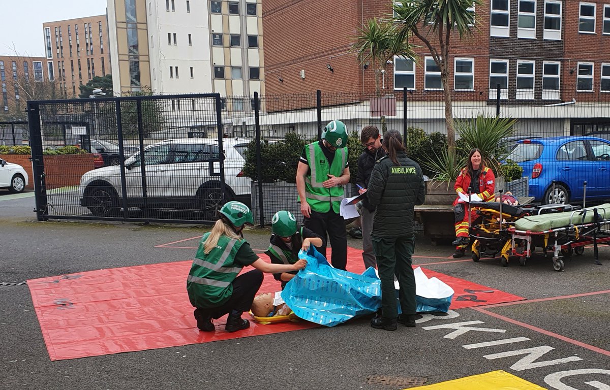 SimulationUHD's tweet photo. It was a real honour to be invited to assist with a mass casualty simulation event run by @BU_ParaScience at The Old Fire Station in Bournemouth. The faculty and volunteers put on an amazing few days for the students with lots of experiential learning undertaken. #GodzillaAttack https://t.co/pmoBqbejsG