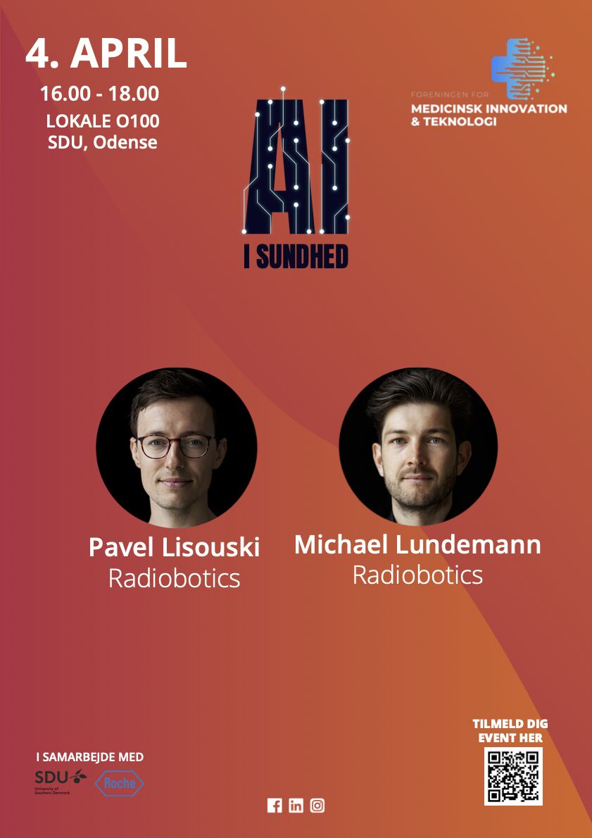 Radiobotics (@radiobotics) on Twitter photo On April 4th you can meet <a href="/Pavellisouski/">Pavel Lisouski</a> and <a href="/mlundemann/">Michael Lundemann</a> where they will share more about how we work with ensuring the quality of our data. Sign up here 👇
mit-forening.dk/ai-sundhed-eve… On April 4th you can meet <a href="/Pavellisouski/">Pavel Lisouski</a> and <a href="/mlundemann/">Michael Lundemann</a> where they will share more about how we work with ensuring the quality of our data. Sign up here 👇
mit-forening.dk/ai-sundhed-eve…