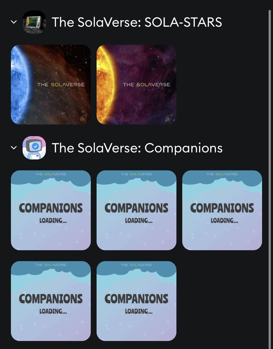 DidiPur1's tweet photo. My stars got some @Companions_NFT ! #NFTCommunity join our discord (link on @the_solaverse ) get your companion #4life and participate in the #P2E game @OperationDawn_ . 
Put your name on the waitlist https://t.co/4N7SYLzMWu if you just want to play a #F2P game without minting. https://t.co/E798cySGef