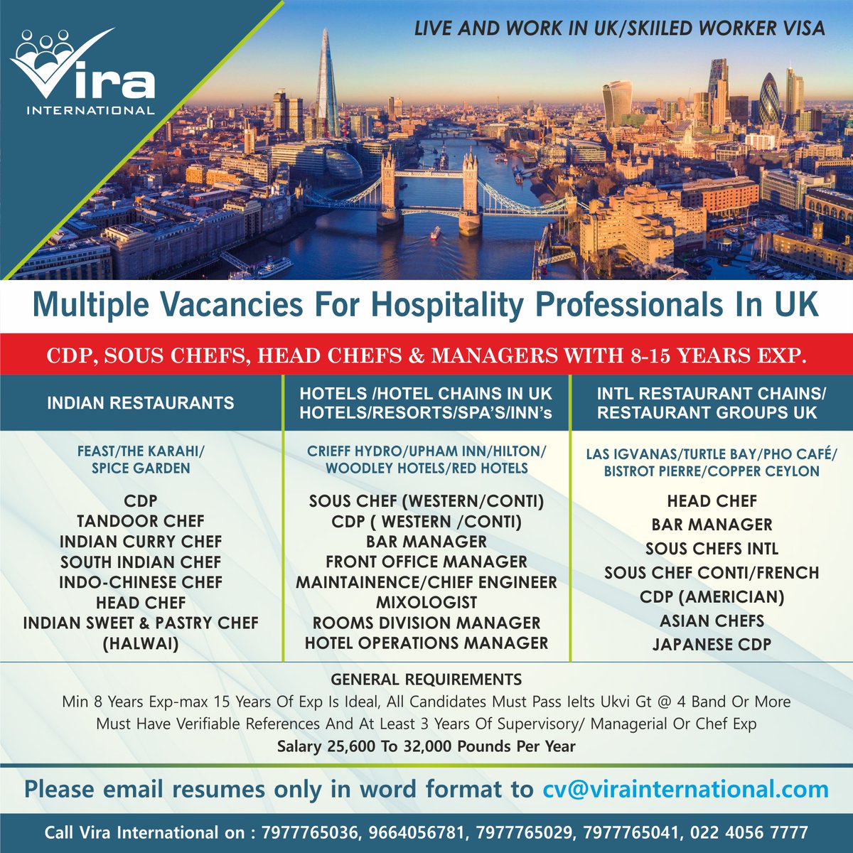Vira_India's tweet photo. #Chefs #UK #LivenworkinUK #Skiiledworkervisa #Conti #asian #Indian #workuk https://t.co/h8mXjotxrX