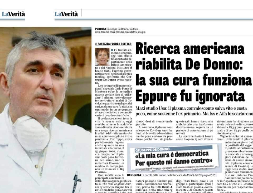 Virna25marzo's tweet photo. RICERCA AMERICANA RIABILITA DE DONNO: LA SUA CURA FUNZIONANA EPPURE FU IGNORATA
E noi lo sappiamo bene!
Avrà mai giustizia per ciò che è successo?
Grazie a @LaVeritaWeb che non dimentica il suo prezioso lavoro! https://t.co/KHY4wI6u4D