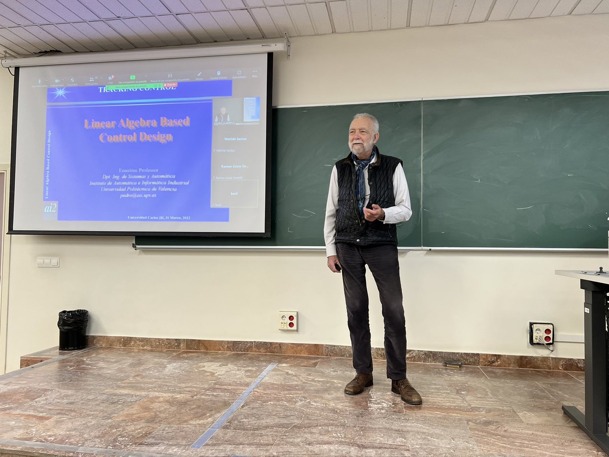 uc3mRoboticsLab's tweet photo. Ayer celebramos el seminario @CEAutomatica - @uc3m “Linear Algebra Based Control Design” impartido por el Prof. Pedro Albertos. Muy interesantes conclusiones en varias aplicaciones. La puedes ver en https://t.co/HQF1cq696O https://t.co/Ztmeiamkp3