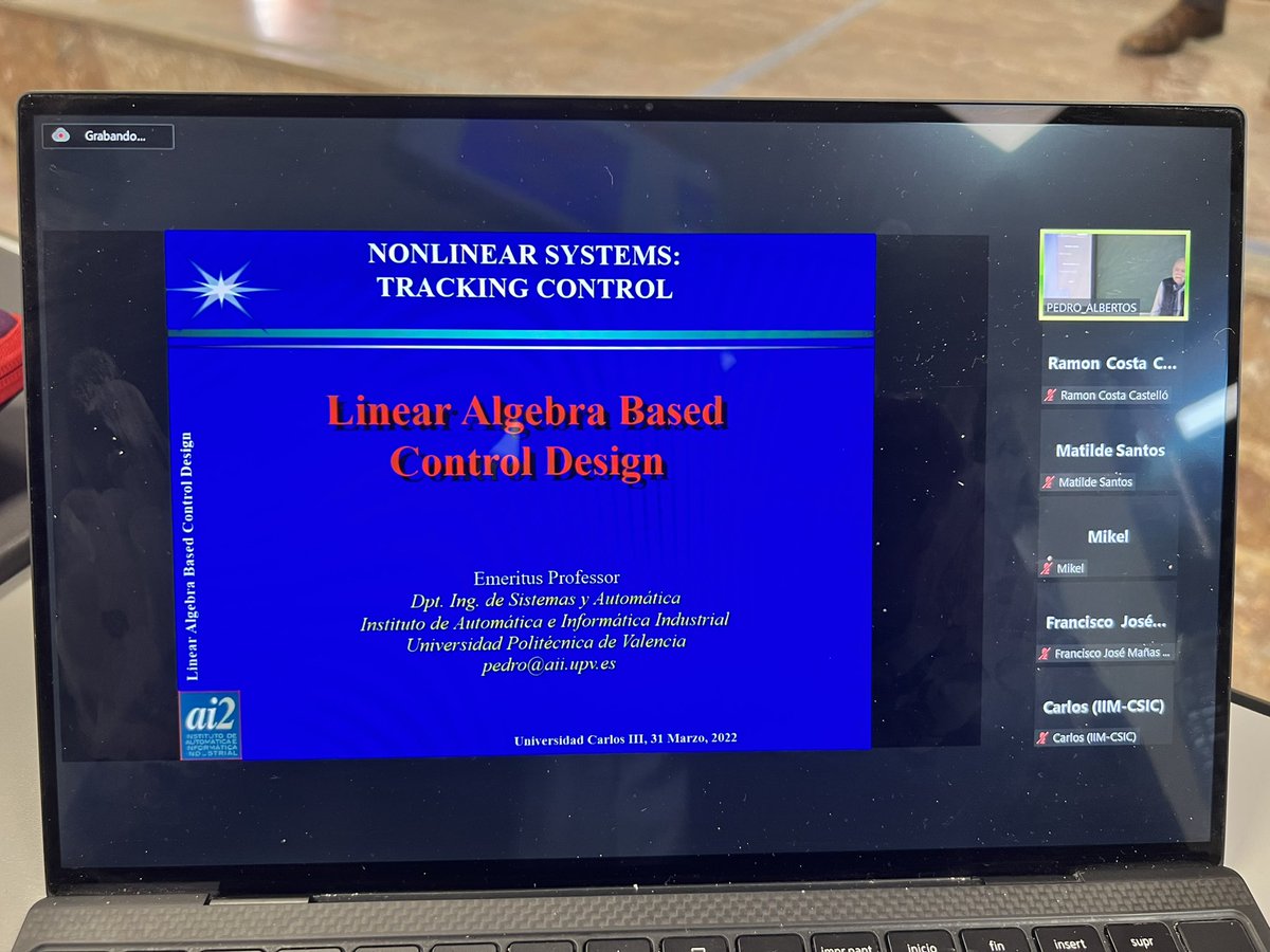 uc3mRoboticsLab's tweet photo. Ayer celebramos el seminario @CEAutomatica - @uc3m “Linear Algebra Based Control Design” impartido por el Prof. Pedro Albertos. Muy interesantes conclusiones en varias aplicaciones. La puedes ver en https://t.co/HQF1cq696O https://t.co/Ztmeiamkp3