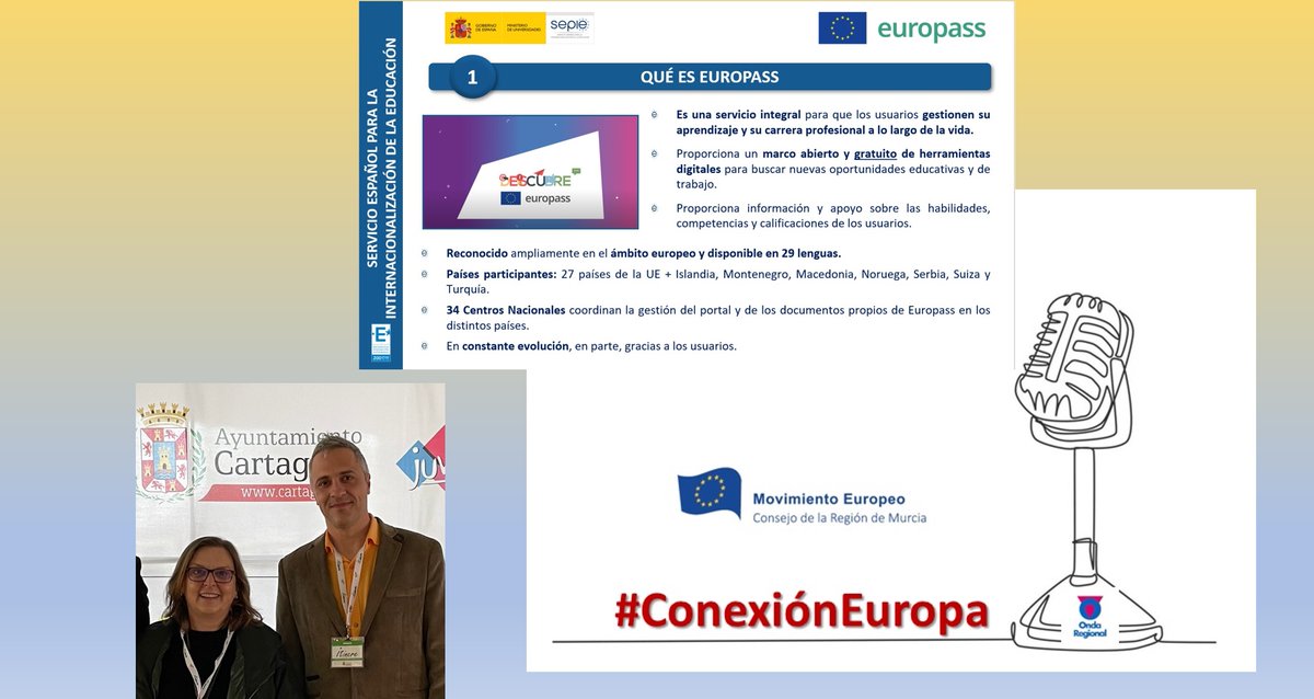 AsociacionAmae's tweet photo. Tras su paso por #Itínere22 #Cartagena, en #ConexiónEuropa, hablamos con David Delgado, coordinador nacional de #Europass, https://t.co/33gZmMssIK conjunto de herramientas sobre #aprendizajepermanente y #desarrolloprofesional ¡No te lo pierdas! @MiradorORM https://t.co/cnNzgGZzLv https://t.co/2t8HJSkDZk