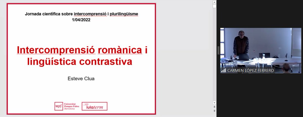 inter_ecodal's tweet photo. Esteve Clua afirma que la intercomprensió és una via cap el plurilingüisme. En la seva xerrada s’enfocarà en la lingüística contrastiva entre llengües romàniques i explicarà els projectes Eurocomrom i IC4+ https://t.co/rma1yTAIgf