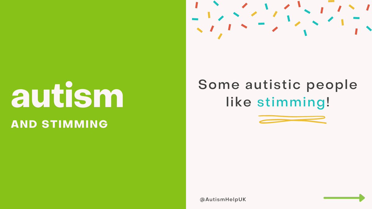 AutismHelpUK's tweet photo. 🧵to learn about #Autism &amp; #Stimming! ❤️

Stimming is a form of repetitive movement or sound that provides comfort 💛

1/5

#AutismAcceptance  #AutismAcceptanceWeek #AutismHelpUK #AutismUK https://t.co/USBC6SnIYU
