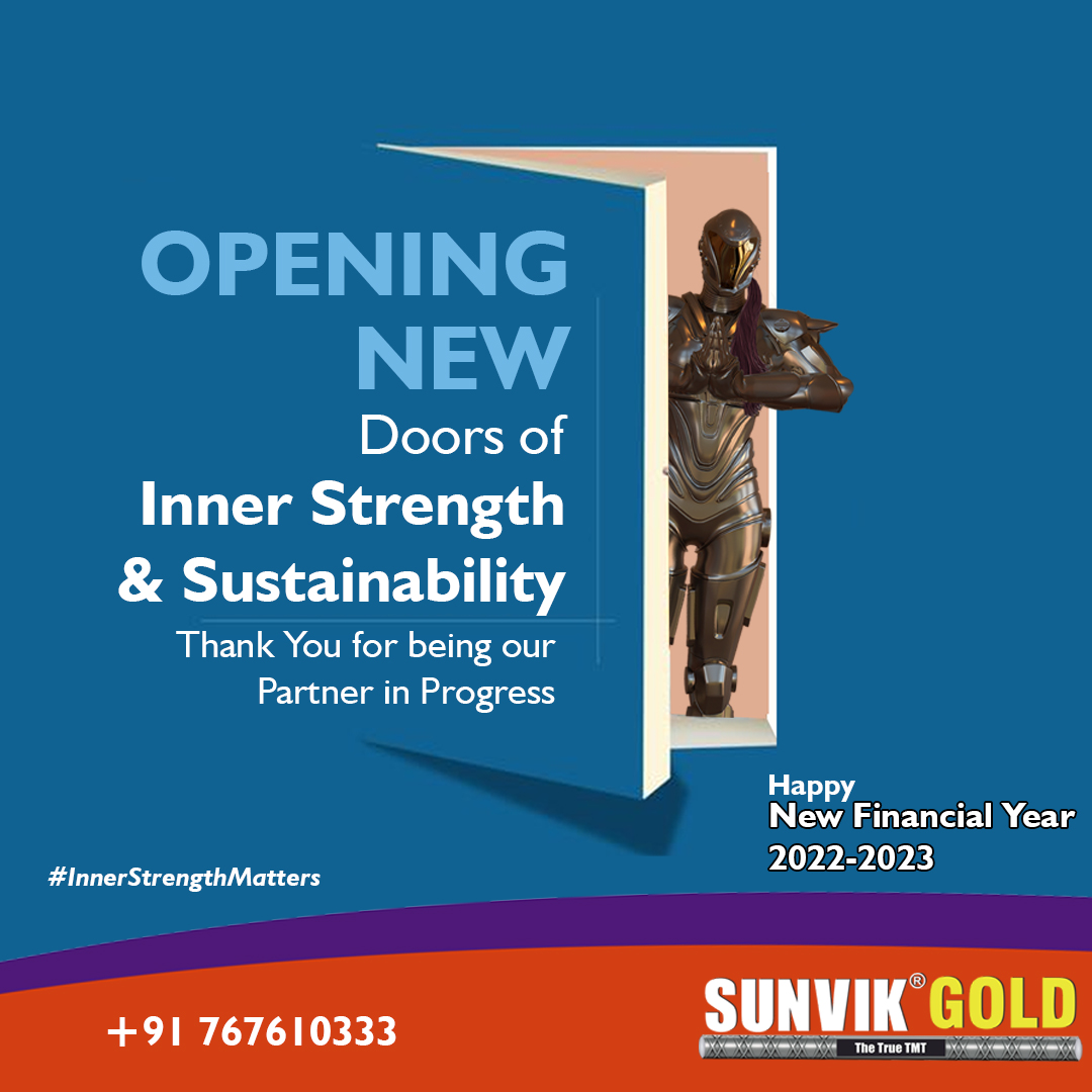 Sunvik_Steels's tweet photo. Happy New Financial Year 2022-2023!
Thanks you for being our Partner in Progress.
#financialyear #sunvik #sunviksteels #sunviktmt #sunvikgold #tmtbars #innerstrengthmatters #construction #buildingmaterials #safety #architectecture #civilwork #earthquakeresistance https://t.co/mROqZXXwTW
