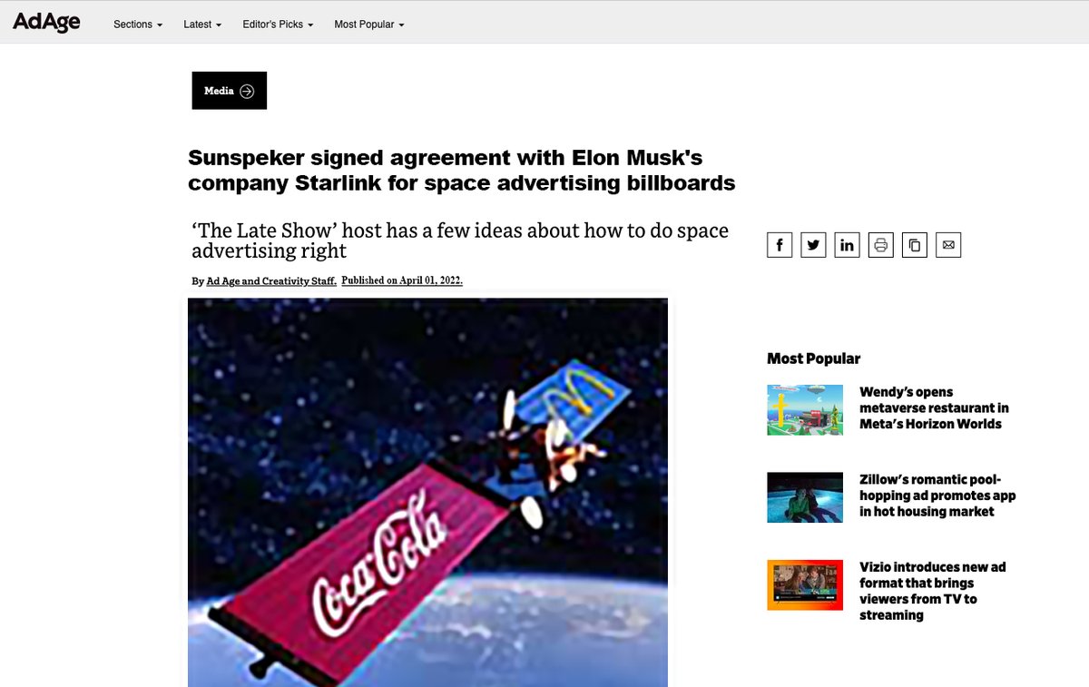 sunspeker's tweet photo. #BOOOOM
#BigNews for us today. We're thrilled to announce our agreement with @elonmusk company @SpaceXStarlink for space #advertising billboard project that integrate our patented technologies #SeeBeyond and #InvisibleEnergy on #Starlink satellite.
#SpaceEconomy
#BeSmartBeSunny https://t.co/9gVr2eawqD