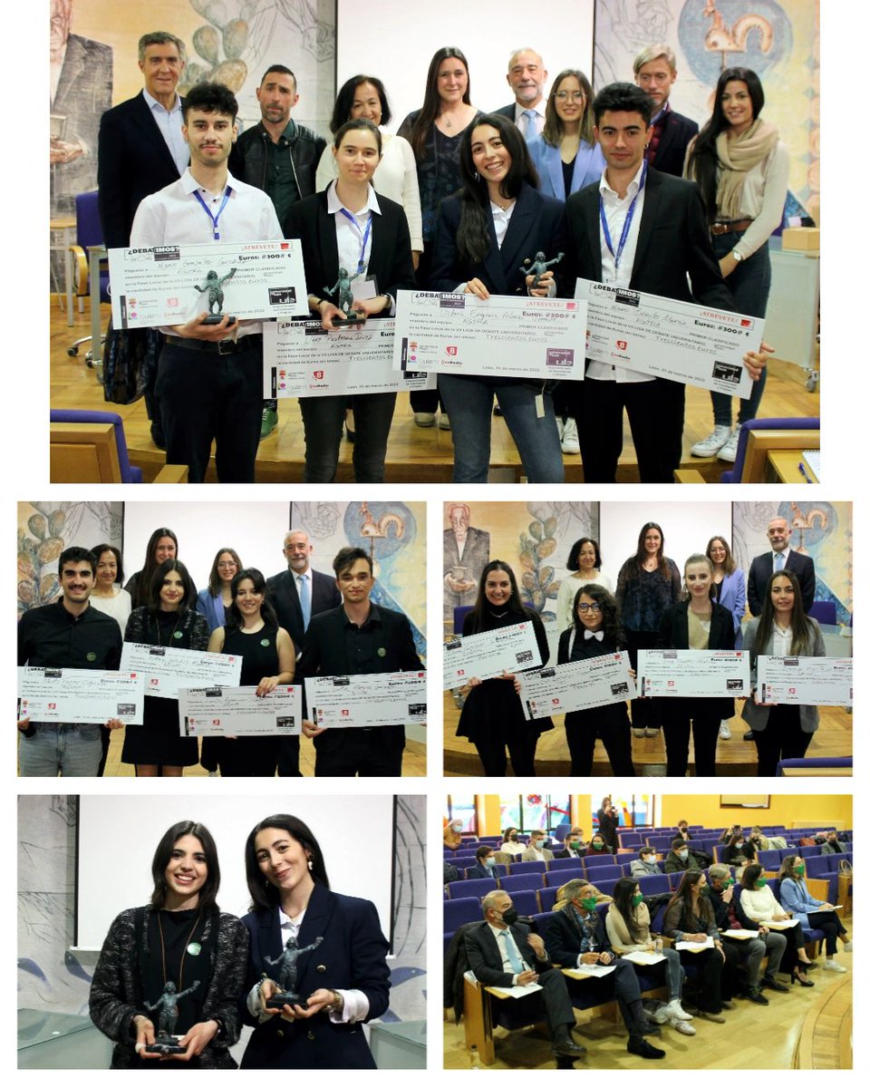 🎁 Premios de la fase local de la Liga de Debate Universitario.

👉 Los 3 equipos ganadores han sido ‘Ágora’, ‘Teleno’ y Salem’, y las mejores oradora y refutadora Malena Sánchez  y Victoria Eugenia Alonso.

Más información:
🌐 unileon.es/actualidad/not…

#unileon #debate