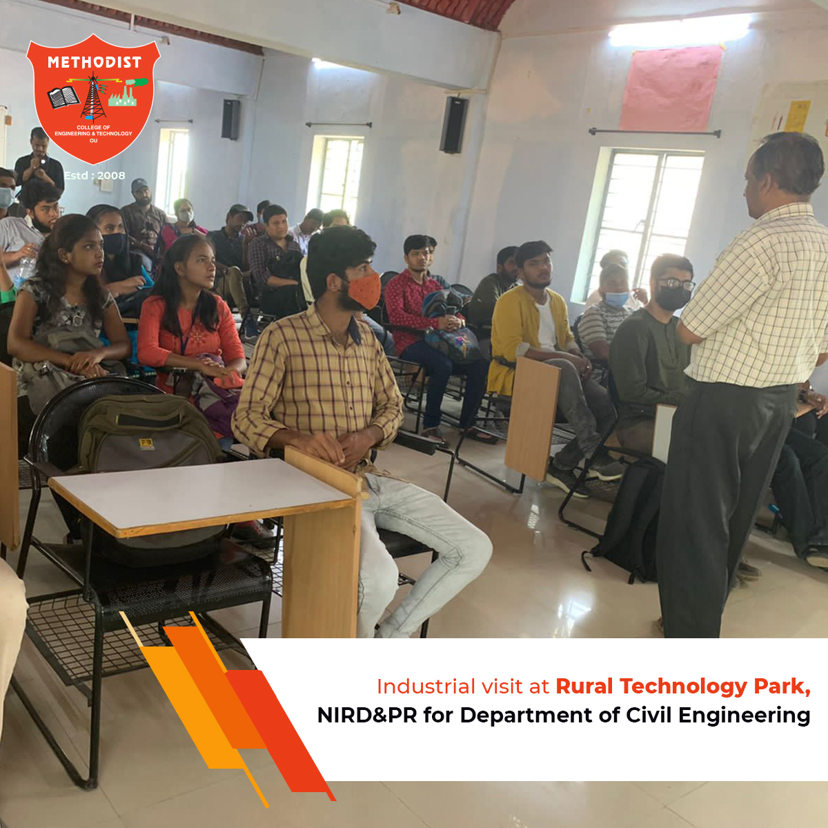 MCETHyderabad's tweet photo. Department of Civil Engineering, MCET organised an industrial visit to Rural Technology Park, NIRD&PR, Rajendra Nagar on 31st March 2022.
Visit us : https://t.co/1gHvCDJ7WV
#MCET #IndustrialVisit #RuralTechnologyPark #DepartmentofCivilEngineering #CivilEngineering #NIRD https://t.co/2ZGpSzW0Eq