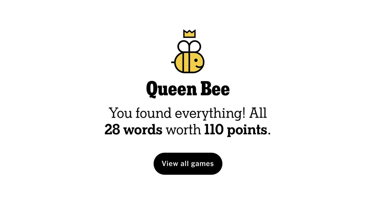 thebiblioblonde's tweet photo. And here? Got almost done, and had to break down and peek at a hint for the last one. And it wasnโt exactly an obscure word. ๐ฌ๐ Oh well, Iโll take the win!
#HiveMind #Nytspellingbee #beesolved https://t.co/JXvqCfSIRL
